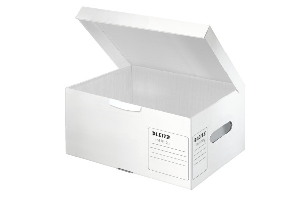 LEITZ Archiv Box Infinity 61050000 Weiss Mit Deckel 355x255x190mm