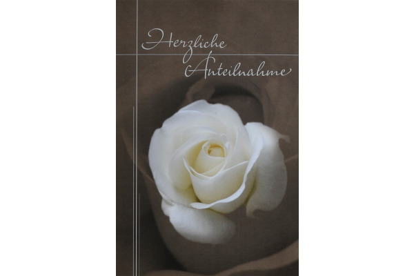 ABC Trauerkarte Rose 03758 grau B6