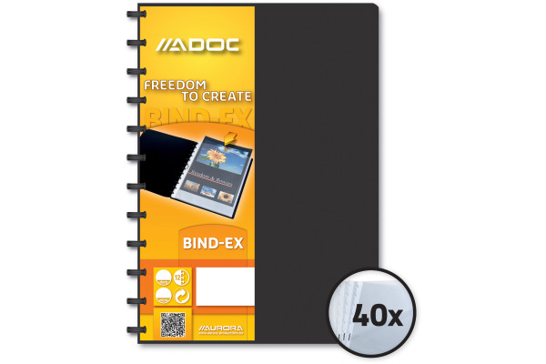 ADOC Sichtbuch Standard A4 5842.700 schwarz 40 Taschen