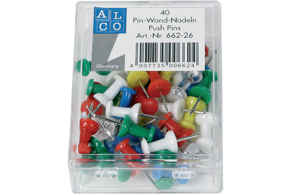 ALCO Pin-Wand-Nadeln 662-10 weiss 40 St&amp;uuml;ck