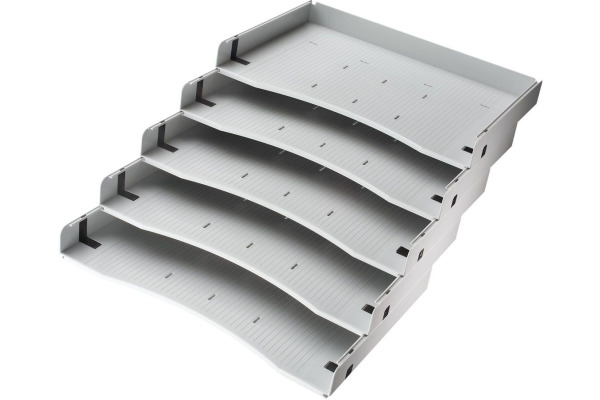 APOLLO Schrägablagen-Set VACSA grau, für Rollcontainer 5 Stk.