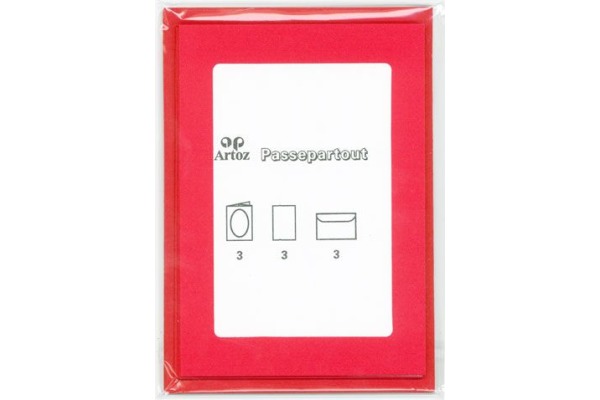 ARTOZ Papier 1001 Passepartout A6 11012517 100/220g, rot 3 Blatt