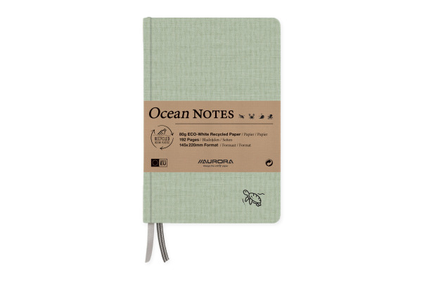 AURORA OCEAN NOTES A5 2396RTG grün, liniert 192 Seiten