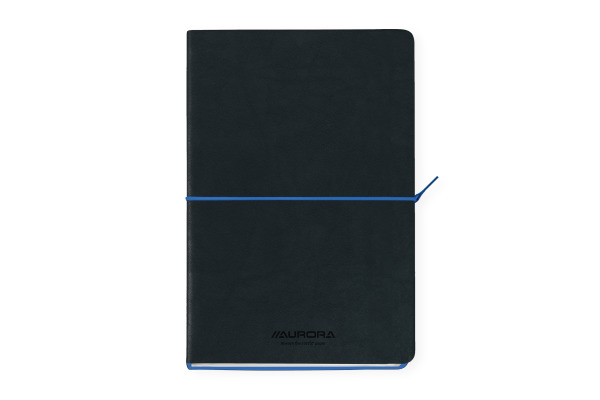 AURORA Notizbuch Softcover A5 2396TESB schwarz/blau, liniert 192 S.