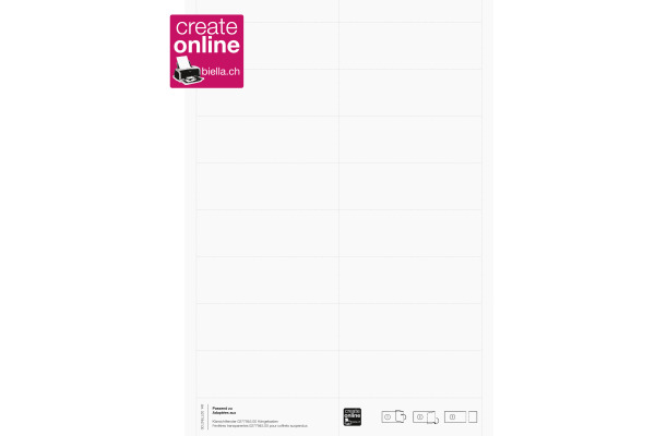 BIELLA Etiketten Mono-Pendex A4 27794700U weiss 80 Stck