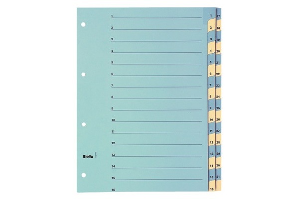 BIELLA Register Karton blau/gelb A4 46244300U 1-31 210g