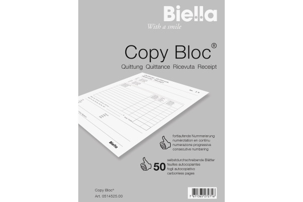BIELLA Quittung COPY-BLOC D F I E A5 51452500U...