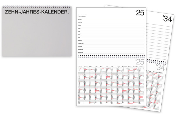 BÜHNER 10-Jahreskalender DE 2025 ZK bis 2033 29.7x21cm