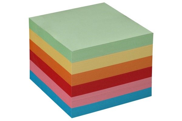 B&amp;Uuml;ROLINE Zettelbox Papier 90x90mm 376459 farbig...