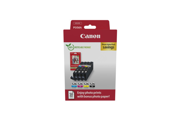 CANON Photo Value Pack CMYBK CLI-526PAC2 iP 4850 4x9ml,50...