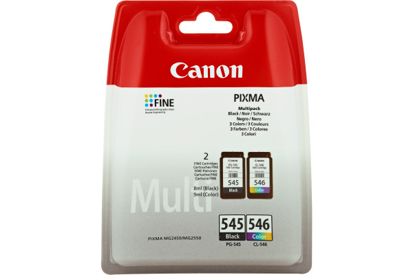 CANON Multipack Tinte schwarz/color PGCL545/6 PIXMA MG 2450/2550 8/9ml