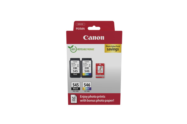 CANON Photo Value Pack XL CMYBK PGCL545/6 PIXMA iP2850 GP-501 50Bl.