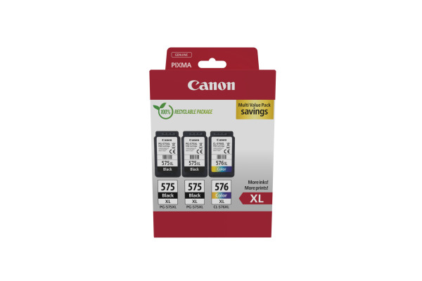CANON Multipack Tinte XL BKCMY PGCL575/6 Pixma TR4750i 2xBKXL & 1xCMYXL