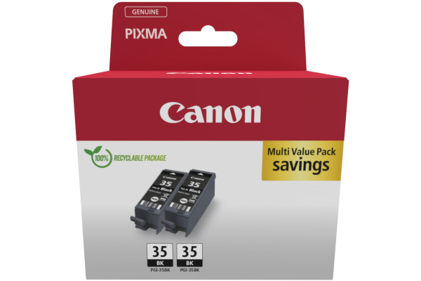 CANON Twin Pack Tinte schwarz PGI-35 PIXMA iP 100 2 Stück