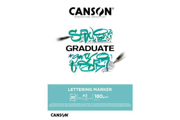 CANSON Graduate Lettering Marker A3 31250P027 20 Blatt, weiss, 180g