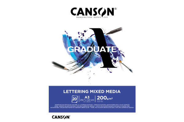 CANSON Graduate Lettering MixMed A3 31250P029 20 Blatt, weiss, 200g