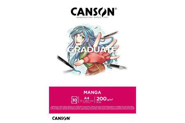 CANSON Graduate Manga A4 31250P030 30 Blatt, weiss, 200g