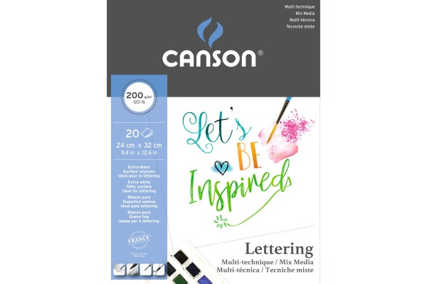 CANSON Letteringblock 24x32cm 400109829 20 Blatt, natural white, 200g