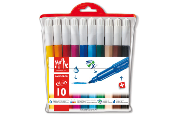 CARAN DACHE Fancolor Maxi XB 195.710 10 Farben, Etui