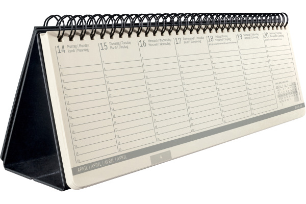 CONCEPTUM Tischkalender 2025 C2580 1W/2S schwarz 30x14.4cm