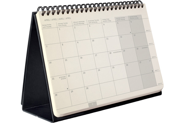 CONCEPTUM Tischkalender 2025 C2581 1M/1S schwarz 21.3x22cm