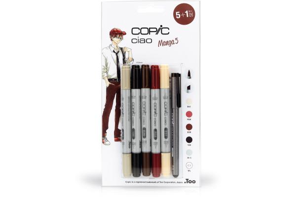 COPIC Marker Ciao 22075562 5+1 Set Manga 5