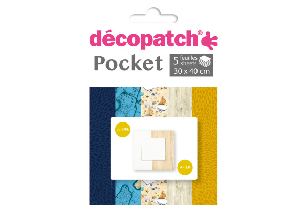 DECOPATCH Papier Pocket Nr. 15 DP015O 5 Blatt à 30x40cm
