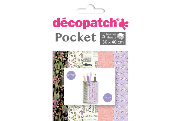 DECOPATCH Papier Pocket Nr. 16 DP016O 5 Blatt à 30x40cm