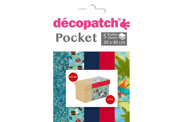 DECOPATCH Papier Pocket Nr. 20 DP020O 5 Blatt à 30x40cm