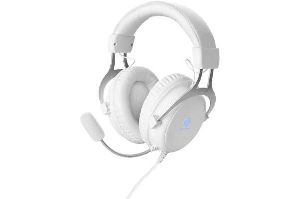 DELTACO Stereo Gaming Headset WH85 GAM-030-W with LED, white