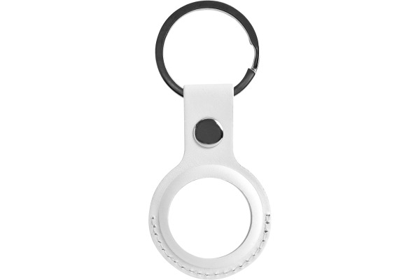 DELTACO Apple AirTag case, keychain MCASETAG1 vegan leather, white