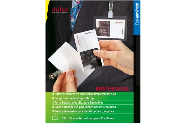 DUFCO Karten Self. lam. 53102.001 74x104mm mit clip 8 Stück