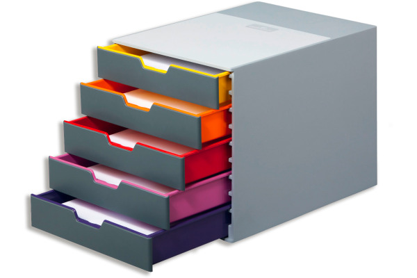 DURABLE Schubladenbox Varicolor 5 -C4 7605 27 farbige...