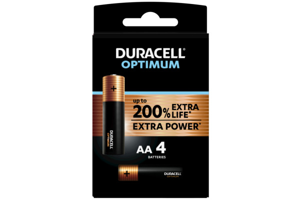 DURACELL Batterie Optimum 4-137486 AA, LR6, 1.5V 4 Stück