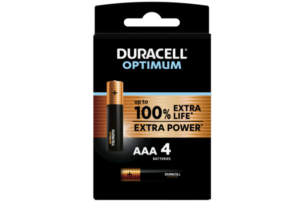 DURACELL Batterie Optimum 4-137516 AAA, LR03, 1.5V 4 Stück