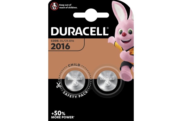 DURACELL Knopfbatterie Specialty CR2016 CR2016, 3V 2 Stück