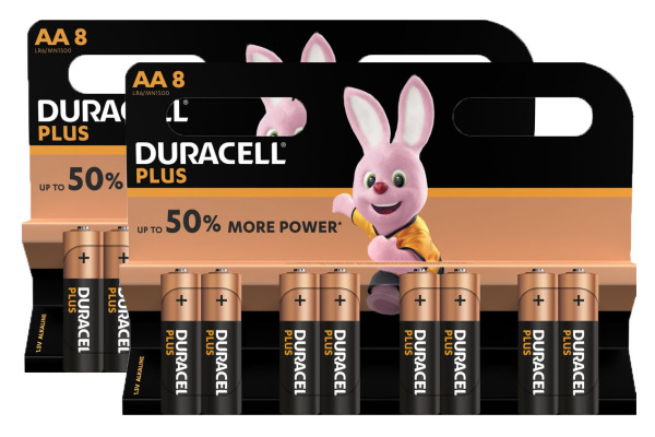 DURACELL Batterie Plus Power MN1500 AA, LR6, 1.5V 16 Stück