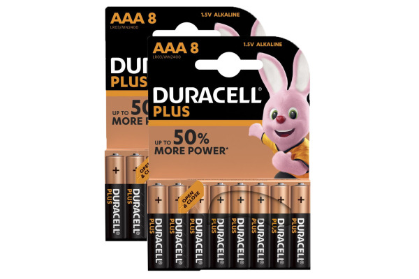 DURACELL Batterie Plus Power MN2400 AAA, LR03, 1.5V 16 Stück