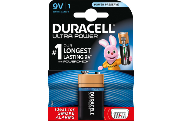 DURACELL Batterie Ultra Power MX1604 6LR61, 9V
