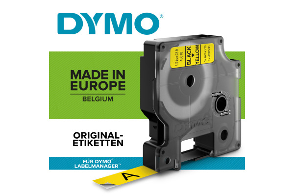 DYMO Schriftband D1 schwarz gelb S0720580 12mm 7m