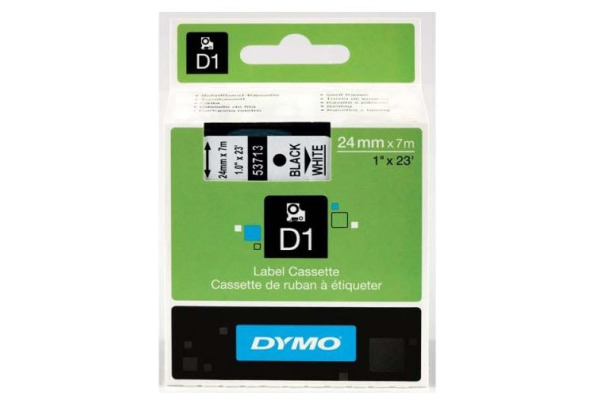 DYMO Schriftband D1 schwarz weiss S0720930 24mm 7m