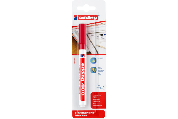 EDDING Permanent Marker 400 1mm 400BLI-2 rot Blister