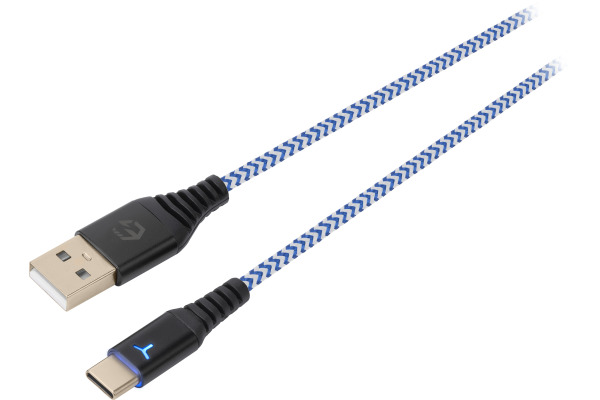 EGOGEAR Charging Cable Type-C 3m SCH10P5WH braided, PS5, White,Blue