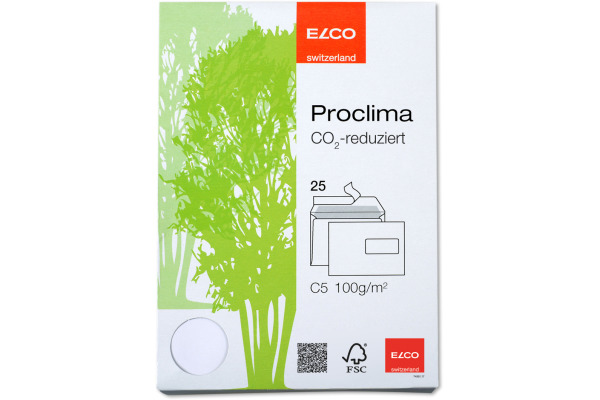 ELCO Briefumschlag proclima C5 74272.20 recycling, Fenster re. 25 Stk.