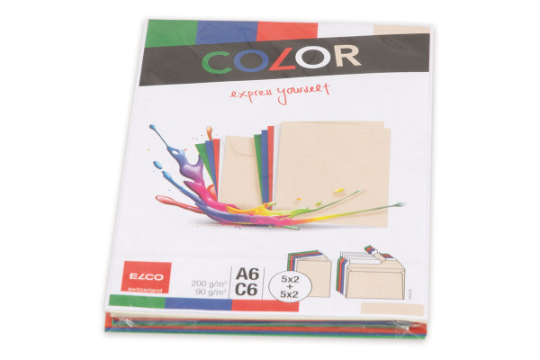 ELCO Couverts/Karten COLOR C6/A6 74834.00 ass. 2x10 Stück