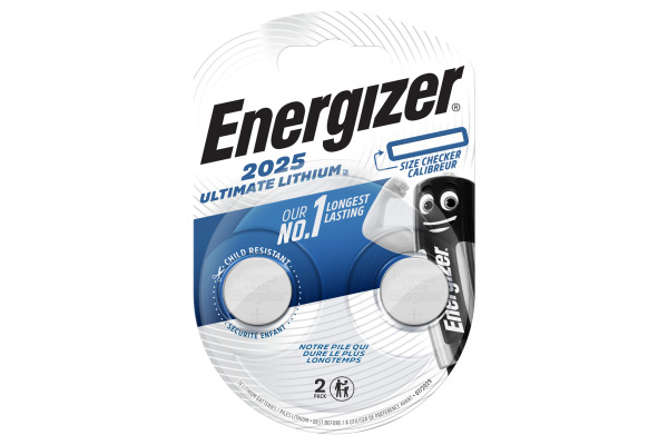 ENERGIZER Knopfzelle Ultimate Lithium 3V CR2025 155 mAh 2 Stück