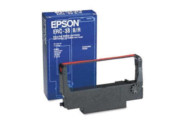 EPSON Farbband Nylon schwarz rot S015376 Epson ERC 38, 1020169 1,5mio.Z