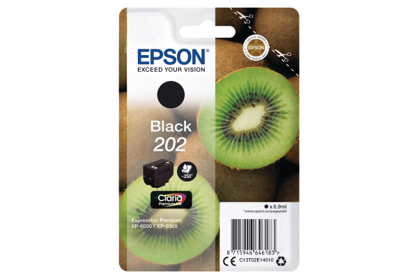 EPSON Tintenpatrone 202 schwarz T02E140 XP-6000/6005 250 Seiten