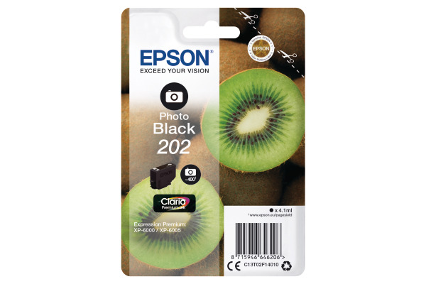EPSON Tintenpatrone 202 ph.schwarz T02F140 XP-6000/6005 400 Seiten