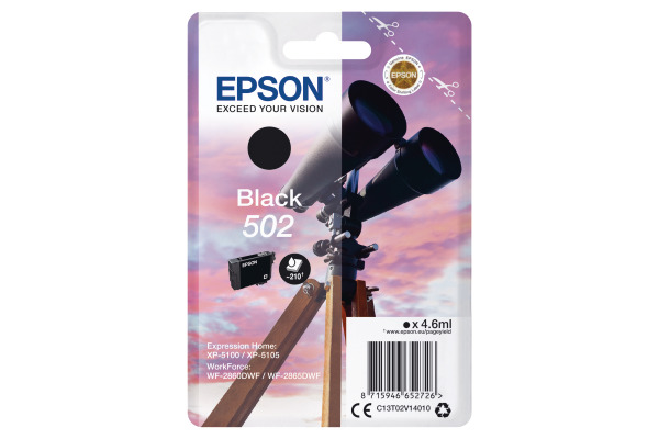 EPSON Tintenpatrone 502 schwarz T02V140 WF-2860/XP-5100 210 Seiten
